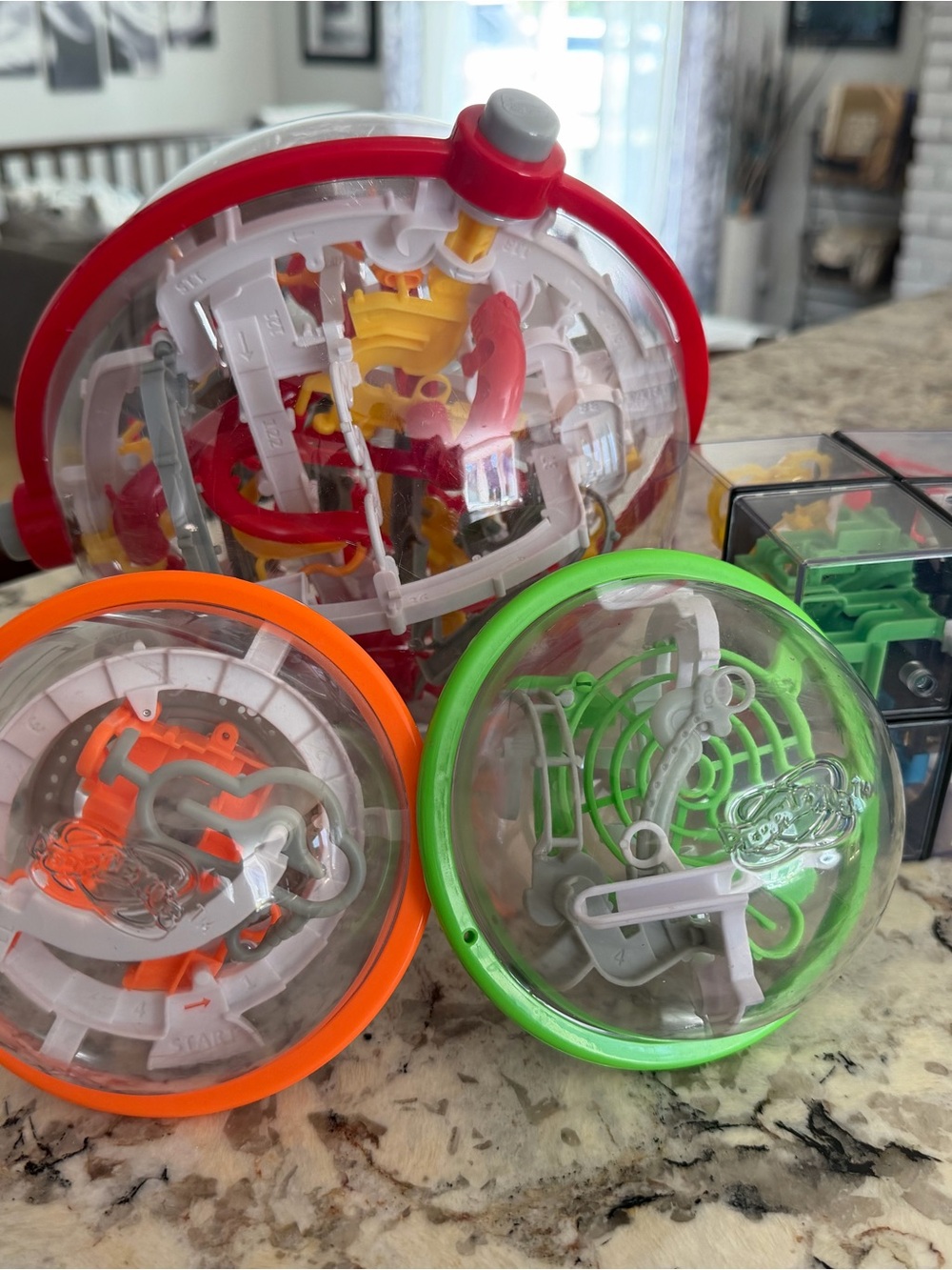 Perplexus Style 3D Labyrinth Ball - Red, Orange & Green
